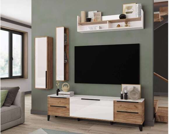 Покла навесная МПН-3, Дуб крафт табачный, Белый глянец