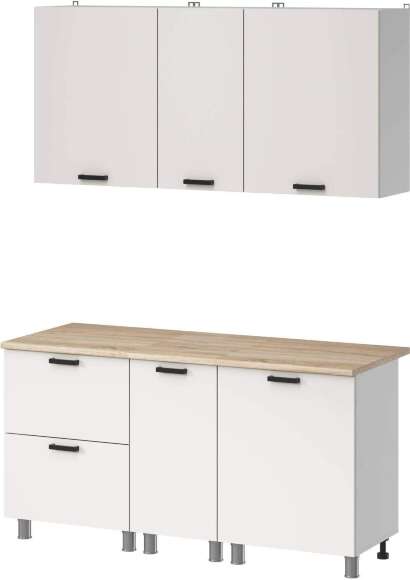 МК Аленушка 1,6м в.4 Лаванда Молочный,скоба черный,сонома