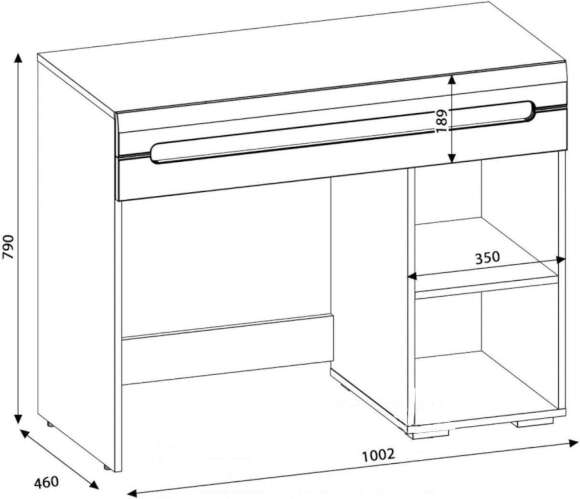 Стол туалетный Наоми дуб каньон / графит