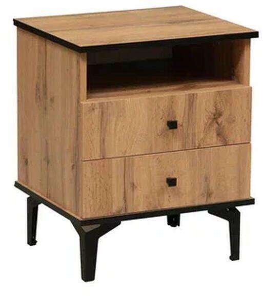 Тумба прикроватная Либерти 51.17 (опора h150) Дуб Вотан/Черный