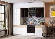 Кухня Техно-5 2,4м (Сонома/Белый глянец холодный, Белый) Кухня Техно-5 2,4м (Сонома/Белый глянец холодный, Белый)