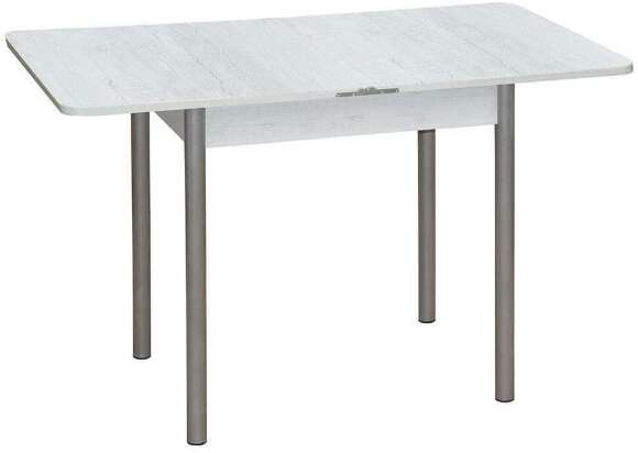Эко 80х60 стол обеденный раскладной / бетон белый/металлик