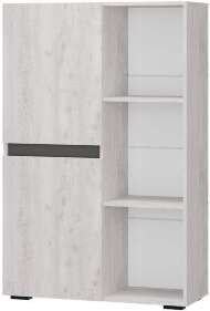 Шкаф-стеллаж Мрия ШК-16, Бетон пайн светлый, Графит Шкаф-стеллаж Мрия ШК-16, Бетон пайн светлый, Графит