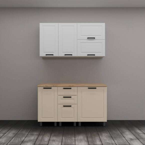 МК Аленушка Н 400 Астра Крем,скоба черный (со столешницей)