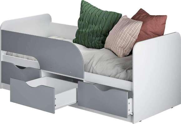 Кровать 0,9 м Стандарт КР-22 NEW Белый;Серый