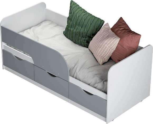 Кровать 0,9 м Стандарт КР-22 NEW Белый;Серый