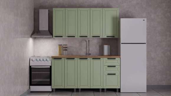 Кухня Аленушка 1,6м Лилия Фиcташка/Фисташка,скоба черный,черный Кухня Аленушка 1,6м Лилия Фиcташка/Фисташка,скоба черный,черный