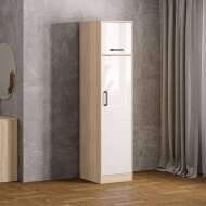 Пенал с антресолью Лена, Дуб сонома, белый. Комплект 2