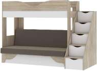 Латте 77-01 кровать-диван Дуб сонома / Аляска / Велюр Коричневый