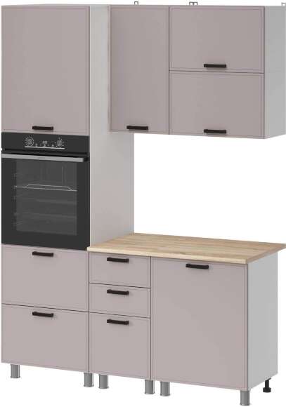 Кухня Аленушка 1,6м ПД 2 Магнолия Кашемир,скоба черный,сонома Кухня Аленушка 1,6м ПД 2 Магнолия Кашемир,скоба черный,сонома