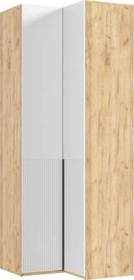 Марвэл Шкаф угловой (Браш Вайт, Дуб Крафт)