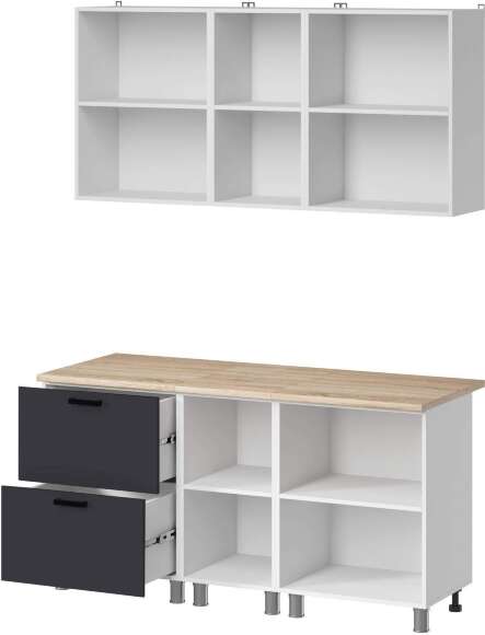 МК Аленушка 1,6м в.4 Лаванда Сталь,скоба черный,сонома