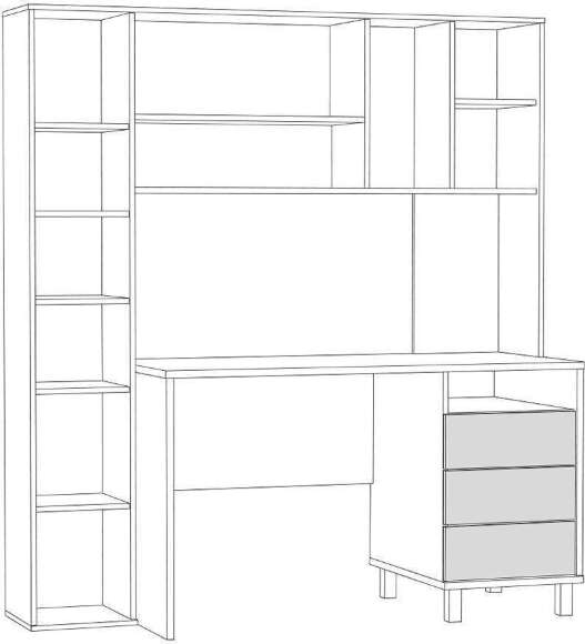 Стол рабочий Комфорт 12.95 N, Дуб сонома, Белый Стол рабочий Комфорт 12.95 N, Дуб сонома, Белый