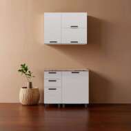 МК Аленушка 1м с 3 ящ. Магнолия Молочный,скоба черный,сонома МК Аленушка 1м с 3 ящ. Магнолия Молочный,скоба черный,сонома