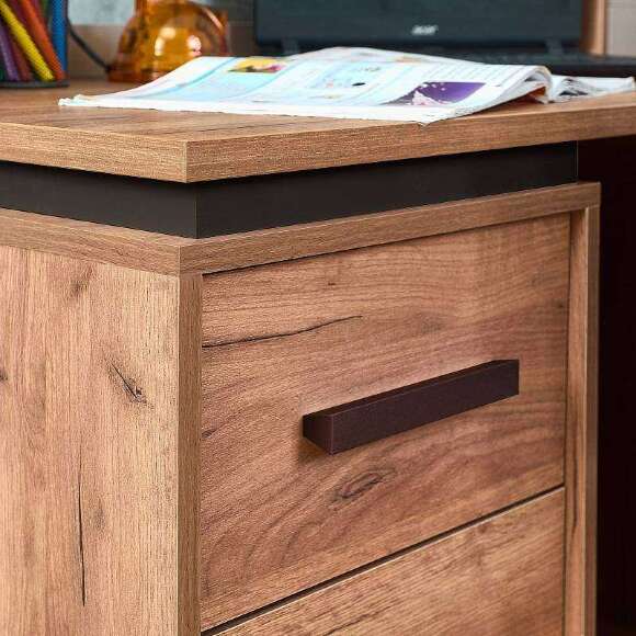 Стол письменный Nature 84 (Глазов) Дуб табачный крафт/Черный