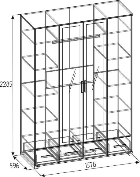 Шкаф для одежды и белья Айрис 555 (Глазов) Статуарио