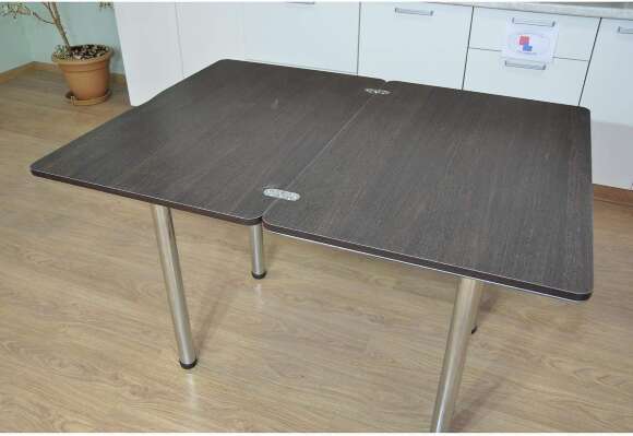 Симпл фотопечать стол обеденный раскладной / цветы на досках/венге/хром