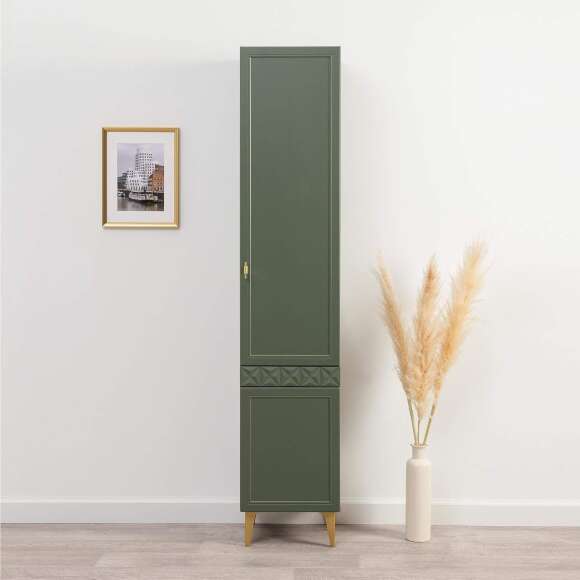 Марион шкаф-пенал 16.333.01 Дымчатый зеленый / Олива шагрень Марион шкаф-пенал 16.333.01 Дымчатый зеленый / Олива шагрень