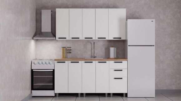 Кухня Аленушка 1,6м Магнолия Молочный/Молочный,скоба черный,черный Кухня Аленушка 1,6м Магнолия Молочный/Молочный,скоба черный,черный