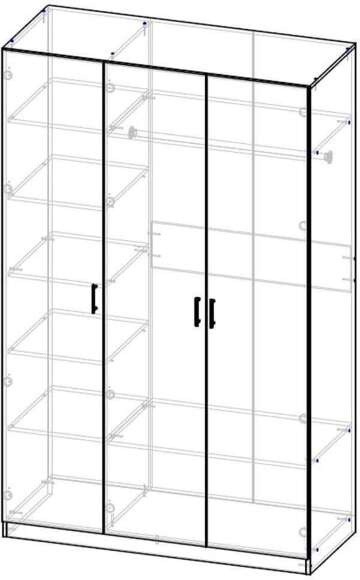 NEXT 11 Шкаф трехдверный Дуб Сонома / Белый