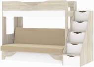 Латте 77-01 кровать-диван Дуб сонома / Аляска / Велюр Кремовый