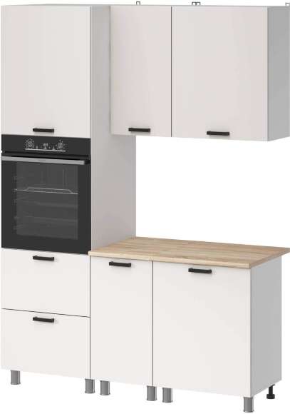 Кухня Аленушка 1,6м ПД Лаванда Молочный,скоба черный,сонома Кухня Аленушка 1,6м ПД Лаванда Молочный,скоба черный,сонома