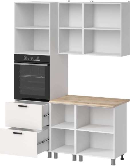 Кухня Аленушка 1,6м ПД Лаванда Молочный,скоба черный,сонома Кухня Аленушка 1,6м ПД Лаванда Молочный,скоба черный,сонома