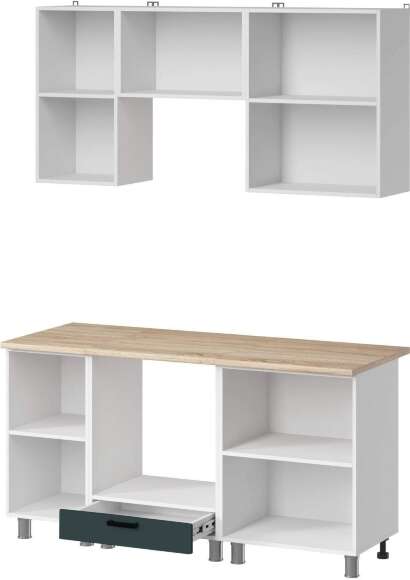 МК Аленушка 1,6м в.5 Лаванда Изумруд,скоба черный,сонома