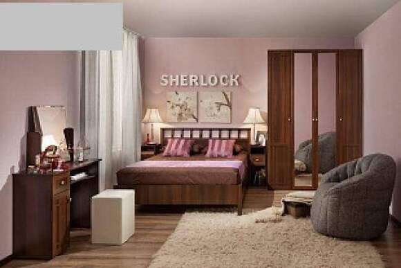 Кровать 90х200 Sherlock 50 Люкс Орех (Глазов) с основанием из металла