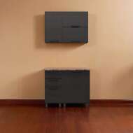 МК Аленушка 1м с 3 ящ. Магнолия Сталь,скоба черный,сонома МК Аленушка 1м с 3 ящ. Магнолия Сталь,скоба черный,сонома