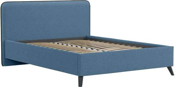 Миа кровать 140 Bravo blue (светло-синий) / кант Лайт 10 Велюр (коричневый) Миа кровать 140 Bravo blue (светло-синий) / кант Лайт 10 Велюр (коричневый)