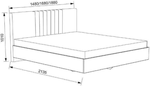 Кровать с латами Соло 160*200, Графит Кровать с латами Соло 160*200, Графит