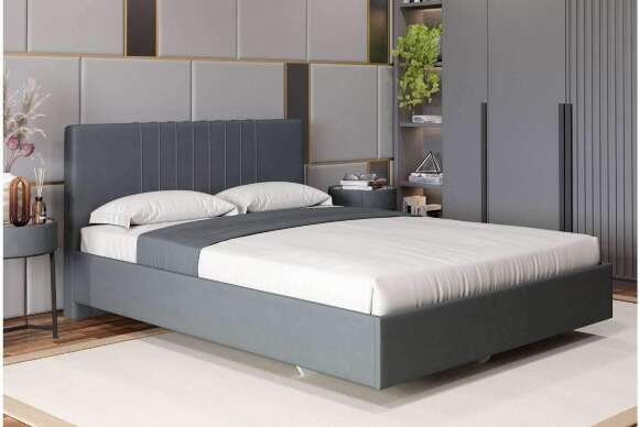 Кровать с латами Соло 160*200, Графит Кровать с латами Соло 160*200, Графит