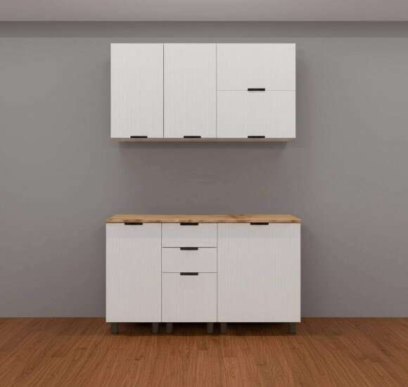 Кухня Аленушка 1,6м ПД 2 Лотос Молочный,скоба антрацит,сонома Кухня Аленушка 1,6м ПД 2 Лотос Молочный,скоба антрацит,сонома