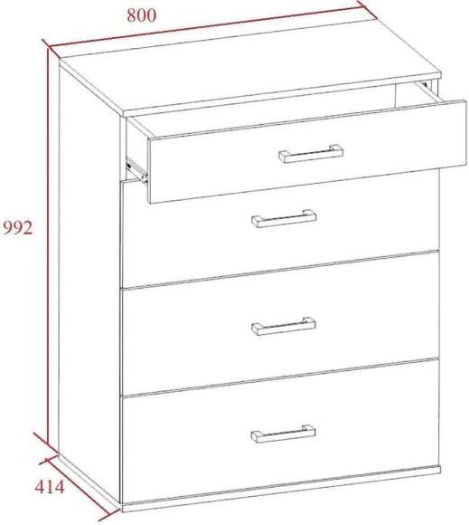 NEXT 40-2 Комод Дуб Сонома / Белый