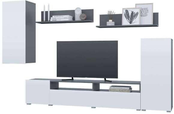 Гостиная Лира (Горизонт) Белый / Серый Графит