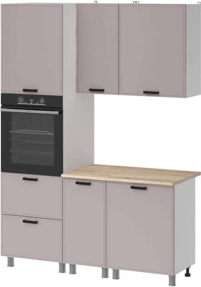 Кухня Аленушка 1,6м ПД Магнолия Кашемир,скоба черный,сонома Кухня Аленушка 1,6м ПД Магнолия Кашемир,скоба черный,сонома