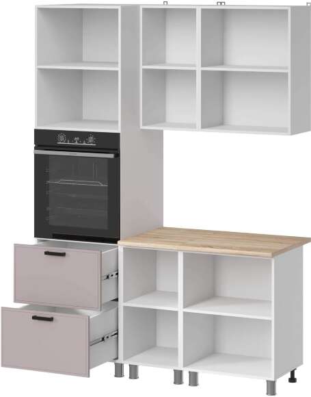 Кухня Аленушка 1,6м ПД Магнолия Кашемир,скоба черный,сонома Кухня Аленушка 1,6м ПД Магнолия Кашемир,скоба черный,сонома