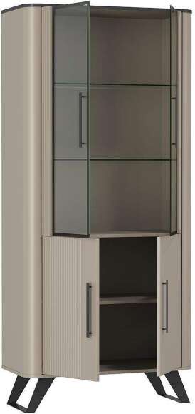 Гостиная Фиделия 1 серый камень / мрамор черный