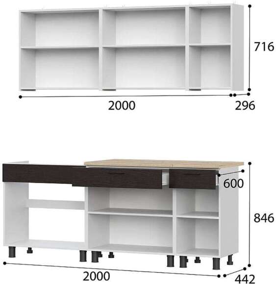 Готовая кухня КГ 2, 2м Готовая кухня КГ 2, 2м