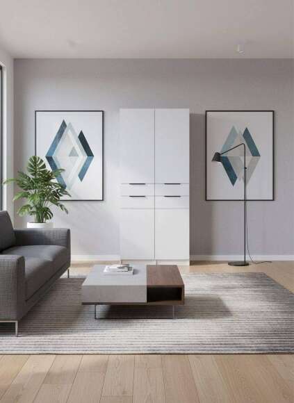 Мадрид Гардеробная система 1м, Белый