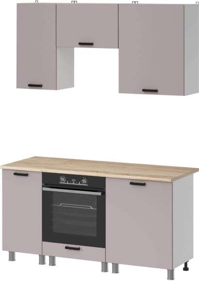 МК Аленушка 1,6м в.5 Лаванда Кашемир,скоба черный,сонома