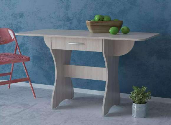 6-02.120 Стол обеденный раскладной с ящиком Ясень