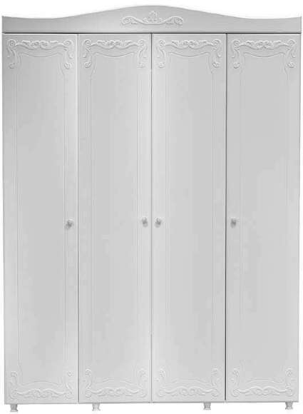 Шкаф 4-х дверный Италия ИТ-59 белое дерево