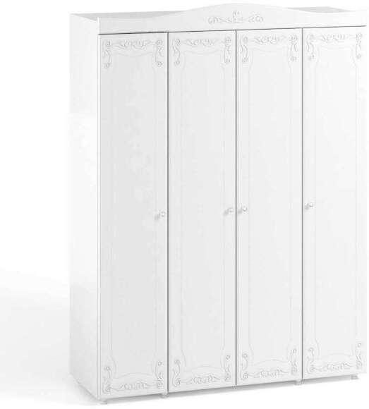Шкаф 4-х дверный Италия ИТ-59 белое дерево