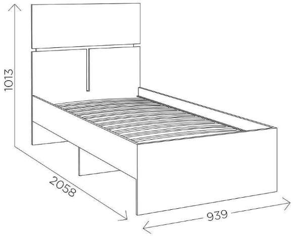 Кровать 90х200 Агата М11 (Комфорт-S)