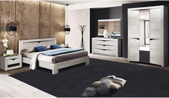 Кровать с настилом Лючия 33.08 (1200), Бетон пайн белый, Венге