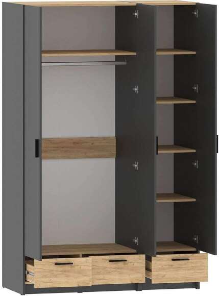 Спальня Оттавия 3 Антрацит / Дуб золотой Спальня Оттавия 3 Антрацит / Дуб золотой