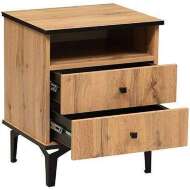 Тумба прикроватная Либерти 51.17, Дуб Вотан, Черный