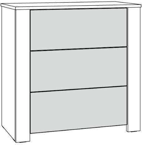 Комод с ящиками 16.228.03 Джастин Белый шагрень, Дуб Белый Комод с ящиками 16.228.03 Джастин Белый шагрень, Дуб Белый